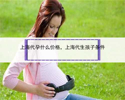 上海代孕什么价格，上海代生孩子条件